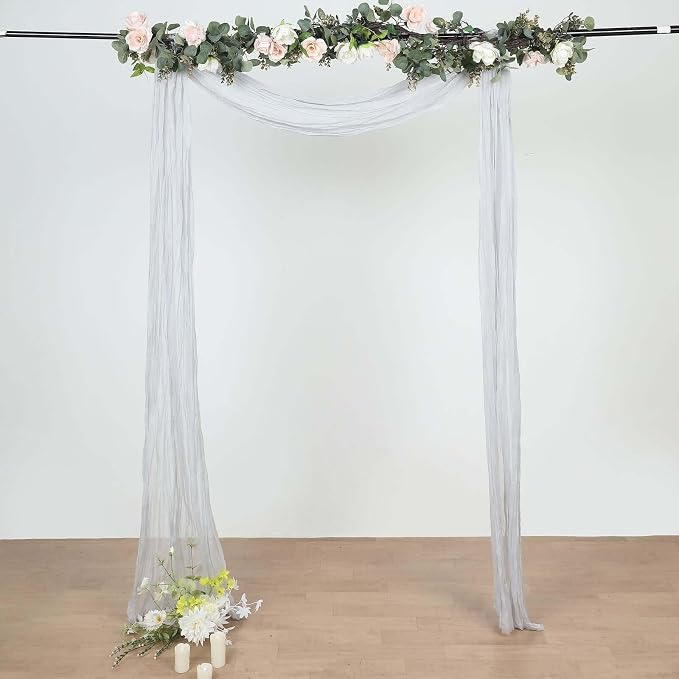 Efavormart 20ft Silver Gauze Cheesecloth Wedding Arch Drapery Fabric, Extra - Image 6