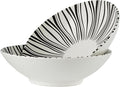 8 Inch Ceramic Bowl Set of 2, Classic Black and White Pasta Bowl, Salad Bowls by LGQ