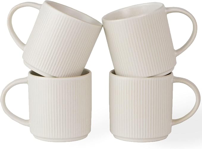 famiware Coffee Mug Set for 4, Star 12 oz Catering Mugs Cup Set by Famiware