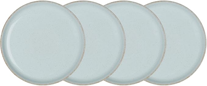 Denby - Heritage Pavillion Medium Plates Set of 4-8.25in Blue Scratch & Chip Resistant Dinner, Lunch, Salad Plates For Everyday Use - Ceramic Stoneware Tableware Dish - Dishwasher & Microwave Safe