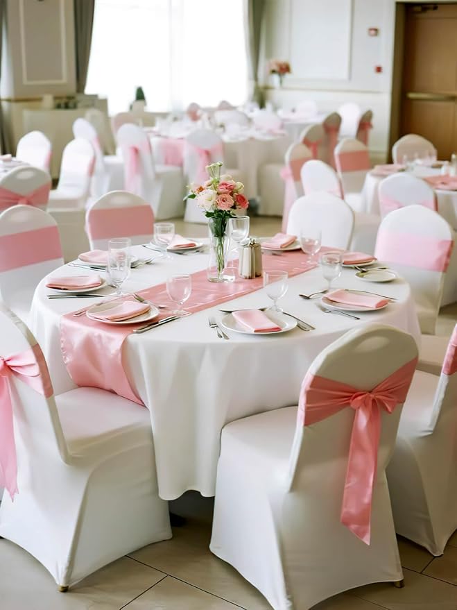 Rose Gold Satin Table Runners 10 Pack 12x108 inch Silk Smooth Fabric | Bright - Image 5