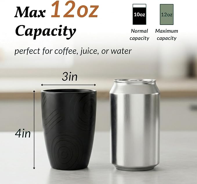 Homienly Wheat Straw Drinkware 12oz Unbreakable Drinking Glasses 6-Piece - Image 2