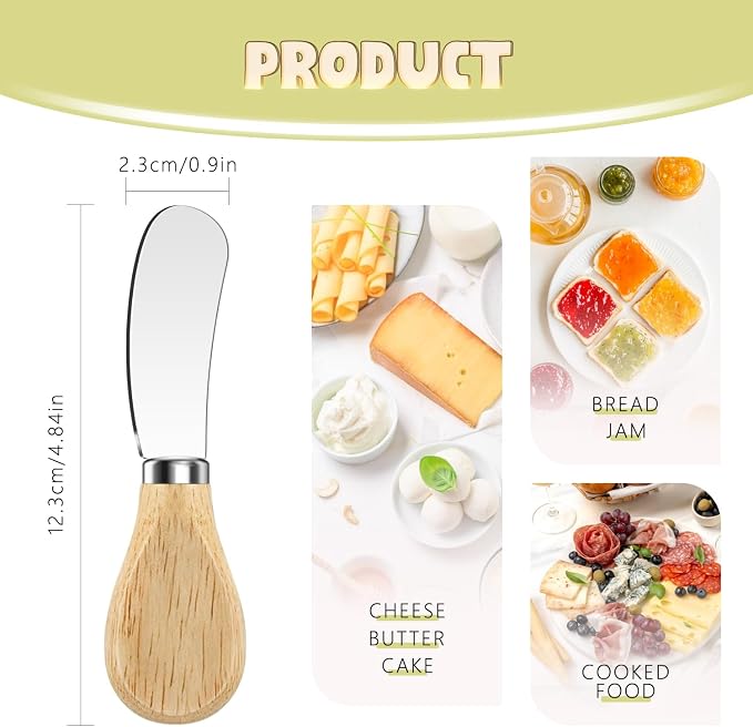 Butter Knife Spreader, Cheese Spreader Knives Set of 4, Stainless Steel Butter - Image 2