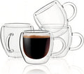 2.5oz Espresso Cups Set of 4, Small Expresso Shot Glass, Double Wall Insulated by Ayemol