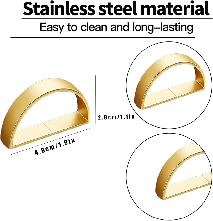 8 Pcs Matt Gold Napkin Rings - Image 5
