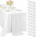 12 Pcs White Cheesecloth Table Runner 10FT Runner by Sunnyline