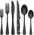 72-Piece Black Silverware Set, Umite Chef Flatware Set with Steak Knives for 12, Food-Grade Stainless Steel Cutlery Set, Includes Spoons Forks Knives, Kitchen Cutlery for Home Office Restaurant Hotel