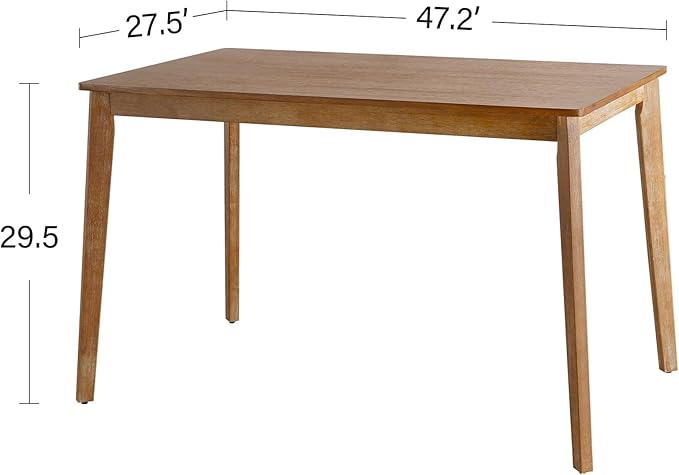 Modern Dining Table Set, Wooden Farmhouse Dining Roon Table and Solid Wood Chairs, 5-Piece Dining Set for Home, Kitchen, Dining Room, 4 Upholstered Chairs, Rubberwood Legs (Only Table)