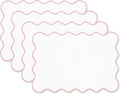 Hofdeco Premium Coastal Patio Indoor Outdoor Placemat Set of 4, 14"x19" Double-Layered, Waterproof Cloth Placemat for Kitchen or Dining Table. Blush Pink Embroidered Solid A