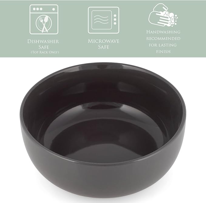 Elanze Designs Bistro Glossy Ceramic 7 inch Dinnerware Bowls Set of 4 - Image 2