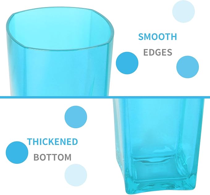 Top-spring 20 Oz Reusable Plastic Water Tumbler 6pcs Blue BPA Free | Thickened - Image 3