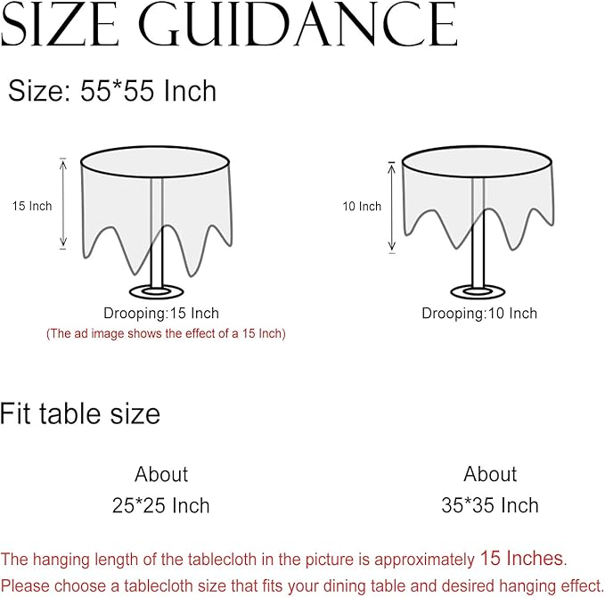 ISAENNE Designer Floral Linen Small Round Tablecloth,French Off White Elegant Table Cloth,Washable Home Decor Tablecloths for Dining Thanksgiving Kitchen Christmas Party,Diameter 55"-Grace B