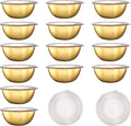 14 Pack 6.69 inches Gold Mixing Bowls with 16 Pcs Airtight Lids Stackable Stainless Steel Soup Bowls Versatile Mixing Bowls Metal Fruit Salad Bowls Round Serving Bowl for Kitchen Cooking Supplies