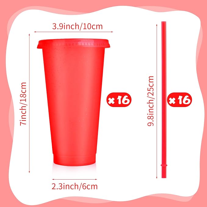 Hxezoc 16 Pieces Reusable Cups - Image 2