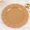 Efavormart 10 Pack | Gold 11" Round Plastic Dinner Plates, Disposable Tableware by efavormart