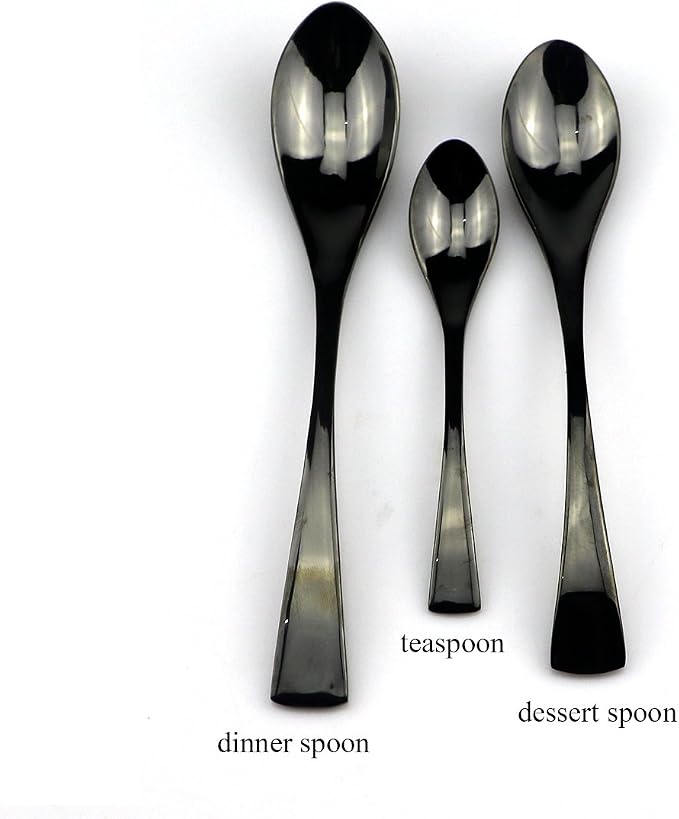 JASHII 18/10 Stainless Steel 20 Piece Mirror Polished Black Flatware Set - Image 4