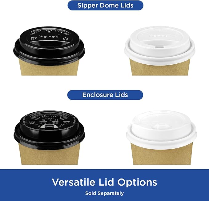 Karat 10 oz Coffee Cups, Disposable Paper Hot Cups Kraft, 1000ct | C-K510K - Image 3