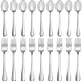 16 Pcs Forks and Spoons Silverware Set, Food Grade Stainless Steel Flatware by MUTNITT