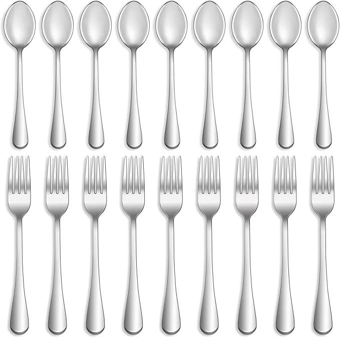 16 Pcs Forks and Spoons Silverware Set, Food Grade Stainless Steel Flatware by MUTNITT