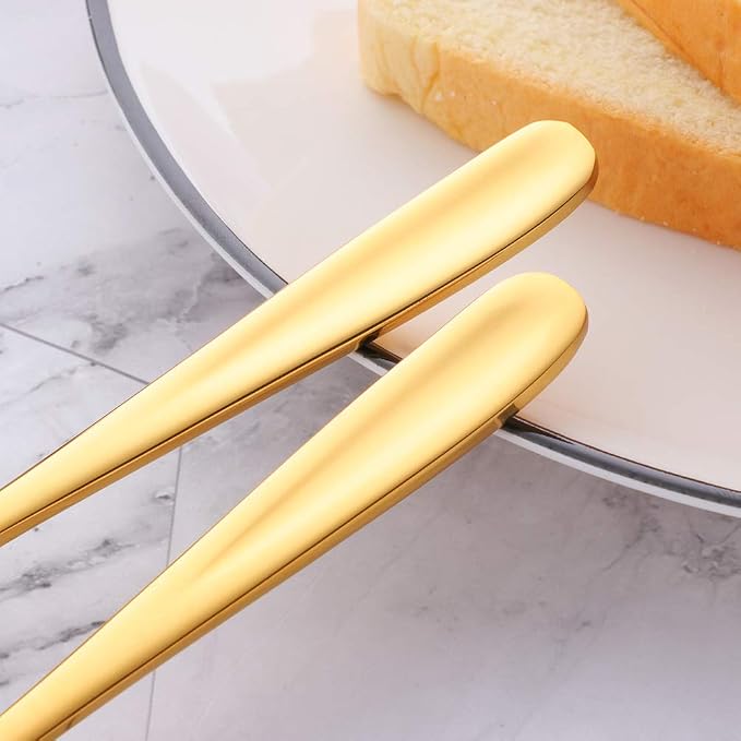 Buyer Star Butter Knives, 18/10 Stainless Steel 6.10 Inch Gold Cheese Spreader - Image 5