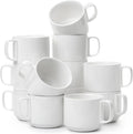BTaT- Porcelain Stackable Coffee Mugs, 12 Pack, 12 oz, Dishwasher and Microwave by BrewToATea