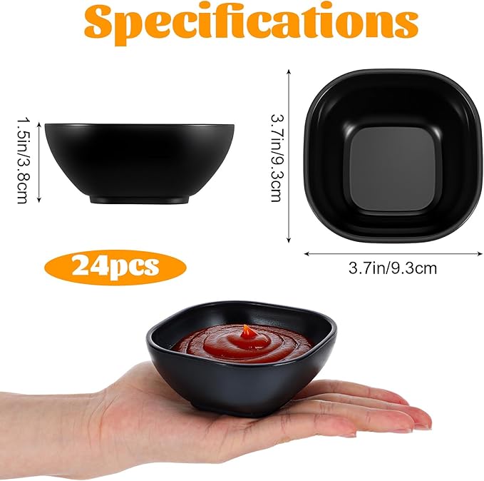 24 Pack Unbreakable Dipping Bowl, 4.5 OZ Soy Sauce Dishes,Wheat Straw Small Dessert Bowls,Small Prep Bowls，Dipping Sauce Cups, Dip Bowls for Side Dish, Snacks, BBQ，Ketchup
