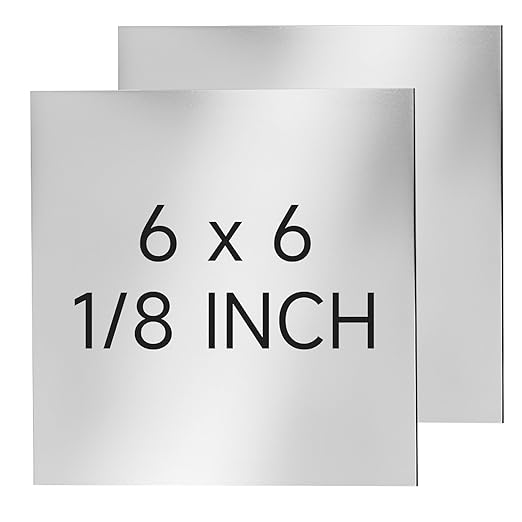 304 Stainless Steel Sheet - 2PCS 6" X 6" X 1/8" Thin Stainless Steel Plate 1/8 Inch Thickness with Protective Film Metal Sheets Shim Stock for Kitchen DIY Crafting (152 x 152 x 3 mm)