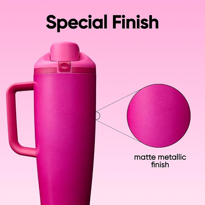Owala FreeSip Tumbler Stainless Steel Water Bottle 40 oz Read My Lips | - Image 7