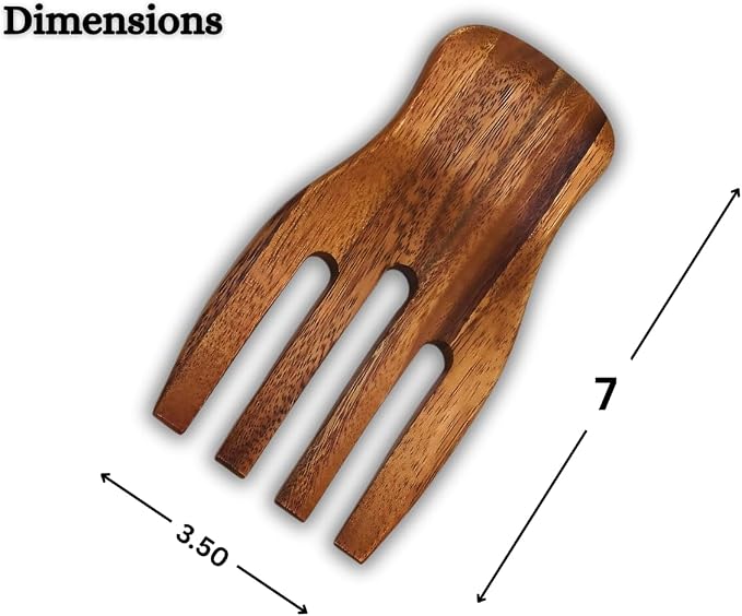 Salad Hands - Set of 2 Acacia Wood Salad Servers - Image 5