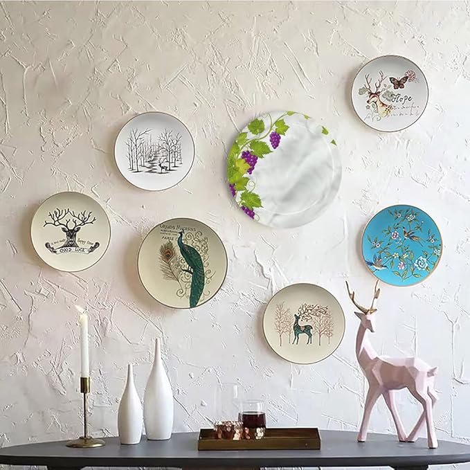 Ceramic Display Plate, Vineyard Ceramic Hanging Decorative Plate, Italian Latin Artistic, 6 Inch, Living Room Kitchen Decoration Household, Multicolor