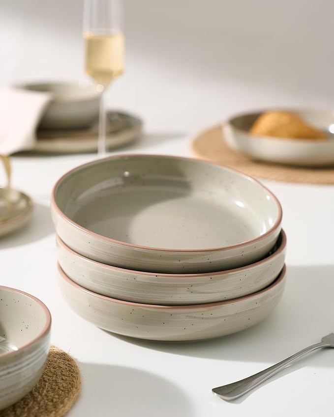 famiware Milkyway 33 oz Pasta Bowls Set of 6, Matcha Green | Double Reactive - Image 5