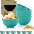 Wheat Straw Bowls 10 OZ, Unbreakable Ice Cream Bowls Set of 6, Reusable Mini Bowls for Salad, Cereal, Soup, Microwave & Dishwasher Safe Fruit Bowl for Indoor & Outdoor, Green