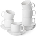 BTaT- Stackable Tea Cups and Saucers, Cappuccino Cups, British Coffee Cups by BrewToATea