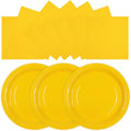 50PCS Yellow Paper Plates and Napkins, 7Inch Solid Yellow Dessert Plates | by Unknown