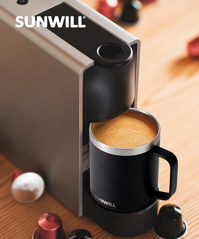 SUNWILL Travel Coffee Mug with Lid, Insulated Tumbler with Handle, 14oz - Image 6