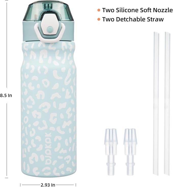 BJPKPK 18 oz Water Bottle with Straw & Handle, Insulated Stainless Flask | Leak - Image 4