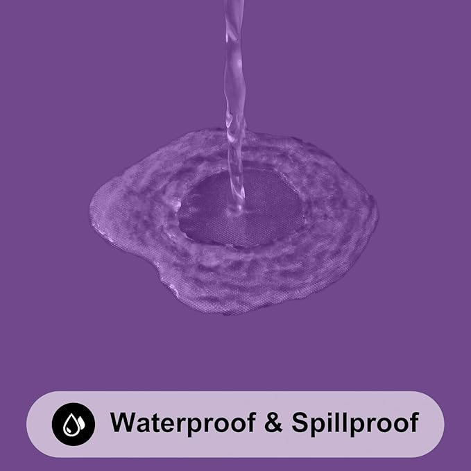 Smiry Rectangle Tablecloth, Elastic Fitted Flannel Backed Vinyl Tablecloths for 6ft Folding Tables, Waterproof Wipeable Table Covers for Indoor, Outdoor, Camping and Picnic (Purple, 30"x72")