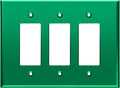 LIDER Reflective Acrylic Decorator Wall Plate, Mirrored Light Switch Plate, Plexiglass Outlet Cover, Acrylic Glass, Oversized 3-Gang 5.25" x 7.06", LWP-33O-AGR, Green