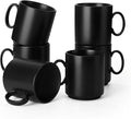 vancasso Porcelain Coffee Mugs Set of 6, 12 Oz Black Coffee Cups by vancasso