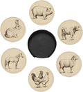 6 Pcs Farm Animals Drink Coasters by Cayiibe