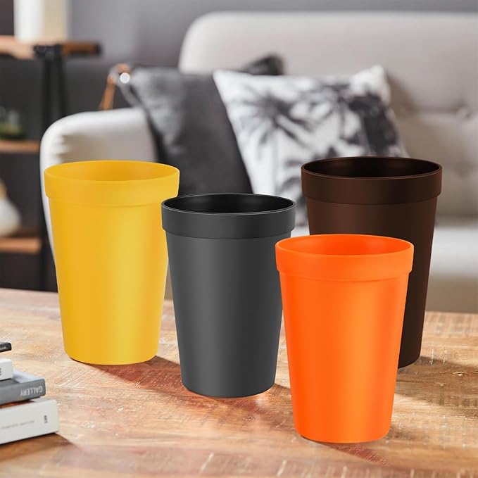 Blwan 8-Pack Small 8.5oz Plastic Cups, BPA-Free Reusable Juice Cups, Microwave - Image 5