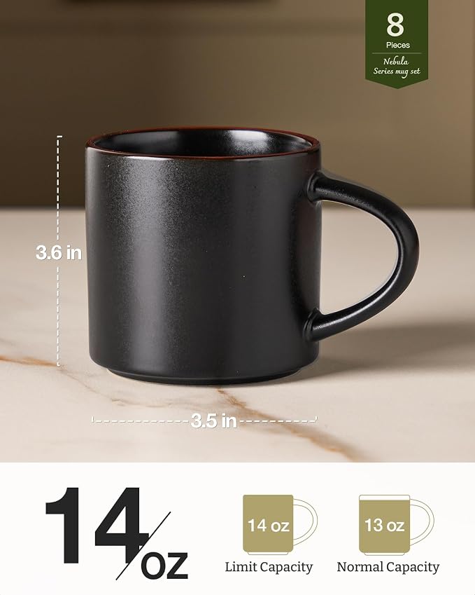 famiware Coffee Mugs Set of 8, Nebula 14oz Coffee Mugs Ceramic Cup Set | - Image 4