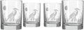 Rolf Glass Heron Double Old Fashioned Glass | 13oz Whiskey Glass | Lead-Free and Diamond-Wheel Engraved | Proudly Made in the USA | Coastal Glassware | Set of 4