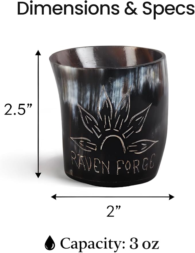 Handicrafts Home Viking Horn Shot Glasses Set of 8, Handmade Natural Ox Horn - Image 6