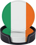 6 Pack Ireland Flag Leather Coaster by GTEVUTS