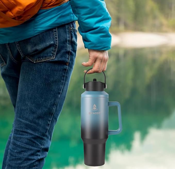 40 oz Tumbler with Handle and Straw or Convert to 40 oz Insulated Water Bottle - Image 7