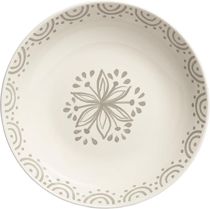 Sango 4-Piece Speckled Stoneware Pasta Bowl Set- Wide Shallow Dinner Bowls - Image 8