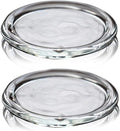2 Pack Glass Candle Holder 3" Clear Beautiful Transparent Round Candle Plate by Cumuiu