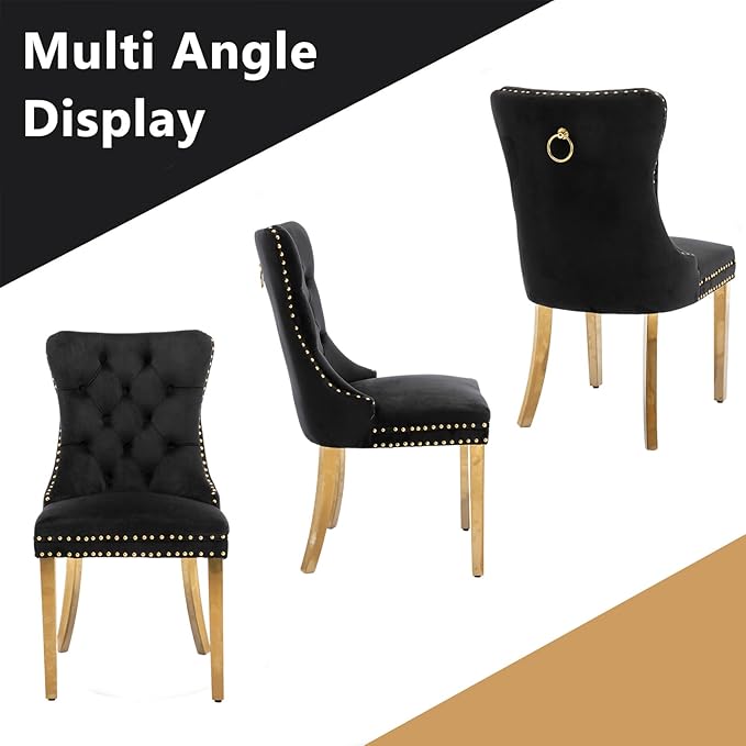 7 Piece Glass Dining Table Set,70" Dinner Room Glass Table Set for 6,Modern Kitchen Dinner Table Set with Stainless Steel Base and 6 Upholstered Velvet Dining Chairs for Living Dining Room