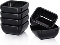 DELLING Ultra-Strong 3 Oz Ceramic Dip Bowls Set, Black Dipping Sauce Bowls/Dishes for Tomato Sauce, Soy, BBQ and other Party Supplies - Set of 6
